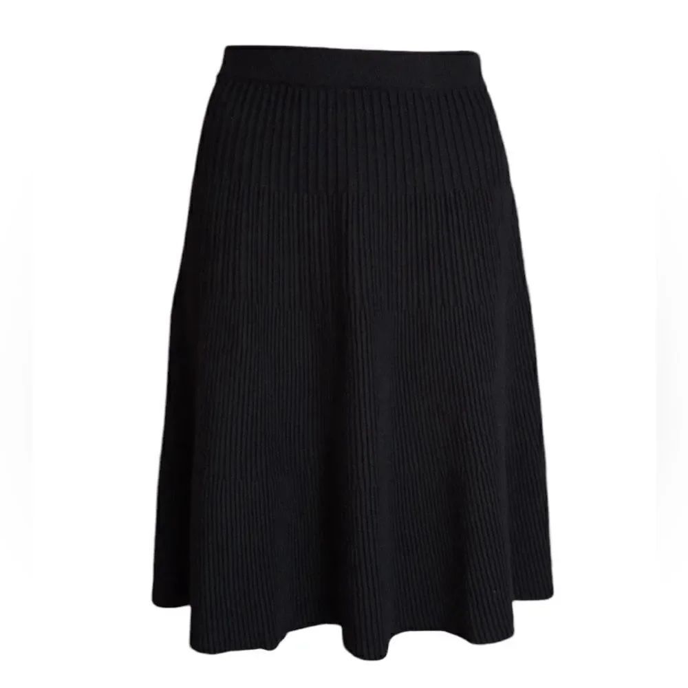 Revolve Nanette Lepore Black Ribbed Knit A-Line Skirt
